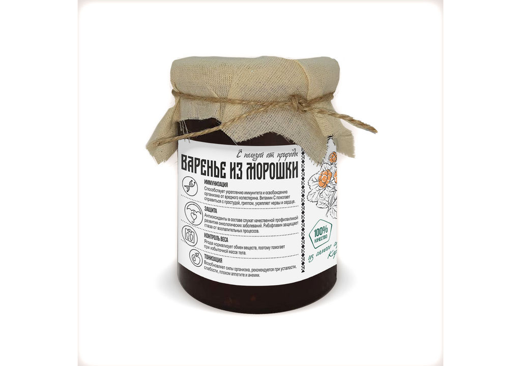 Варенье из Морошки баночка 465 г Крафт упаковка