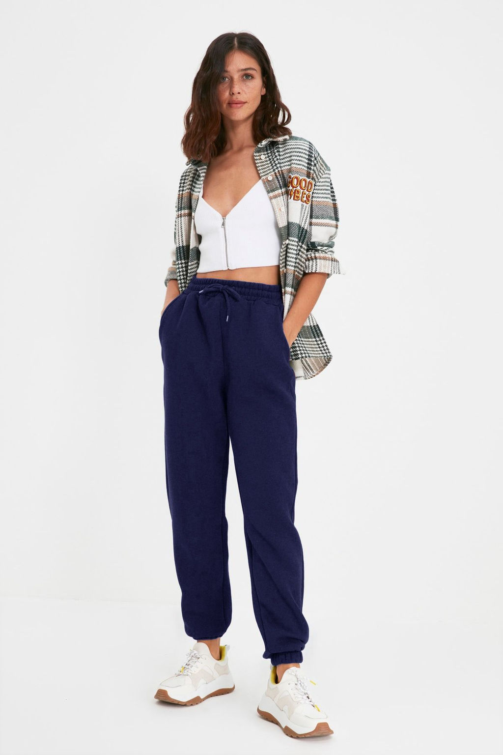 Lacivert Kal?n Ici Polarl? Basic Orme Esofman Alt? Pantolon TWOAW22EA0468
