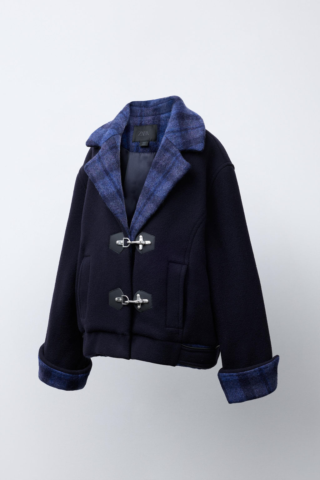 COMBINED CHECK COAT WITH WOOL - Zara фото 2