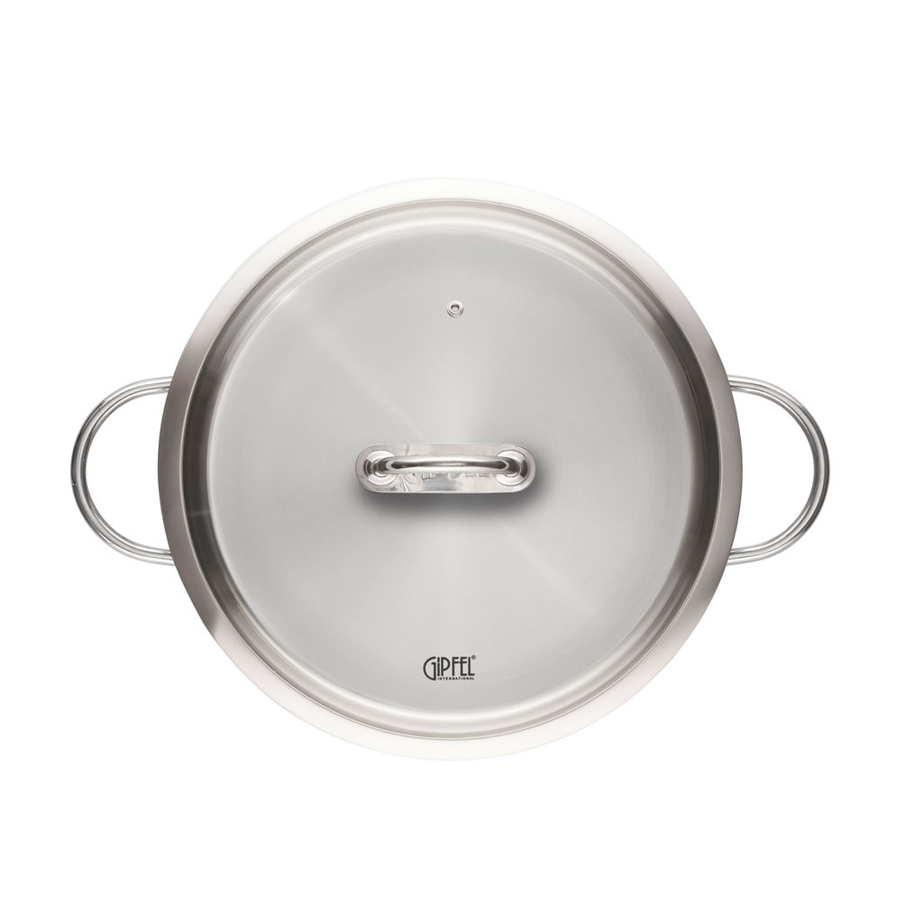 1296 GIPFEL Кастрюля SIGNO 32x13см/9,6 л со стеклянной крышкой, c капсульным дном. Материал: нерж. сталь 18/10. Толщина: 0,8мм