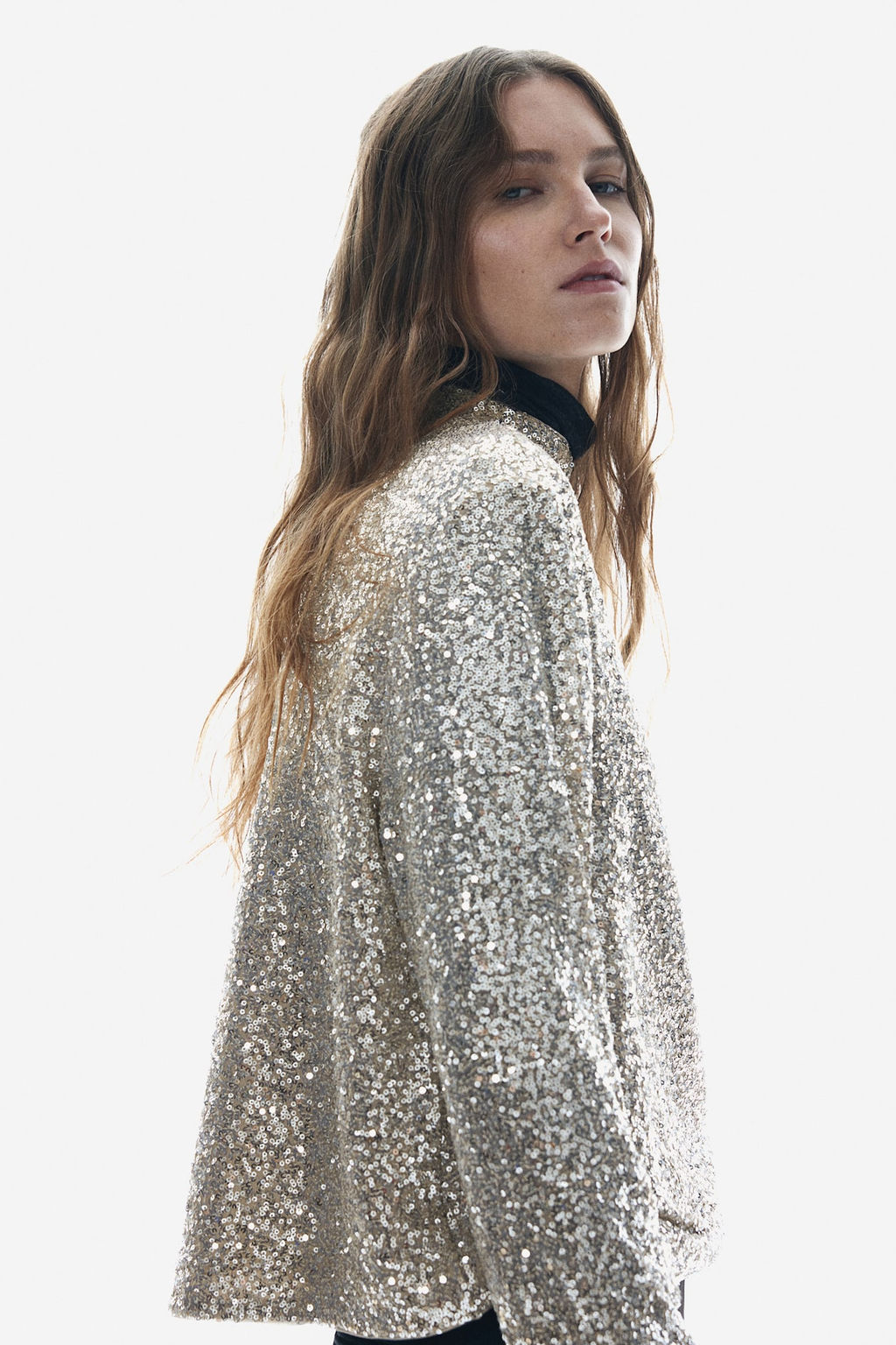 Sequined turtleneck top - H&m фото 5