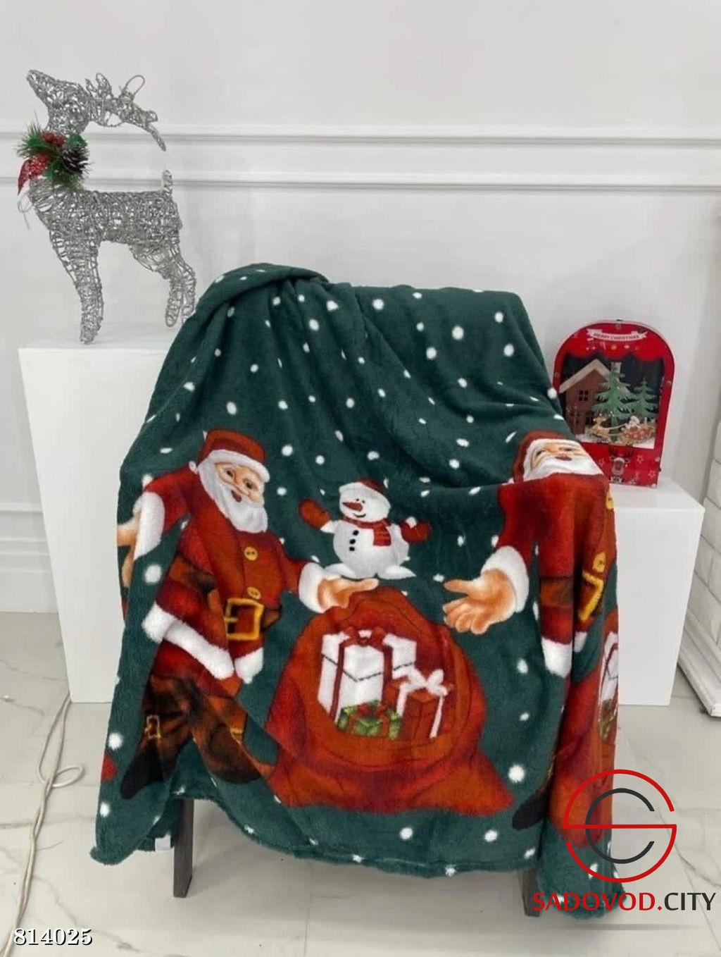 Плед новогодний с рисунком