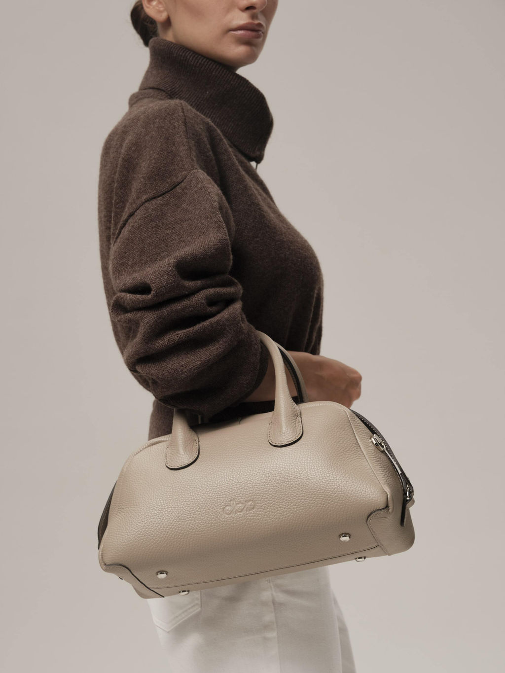 Кожаная сумка Kandys DBR 31206 бежевый латте  фото 5