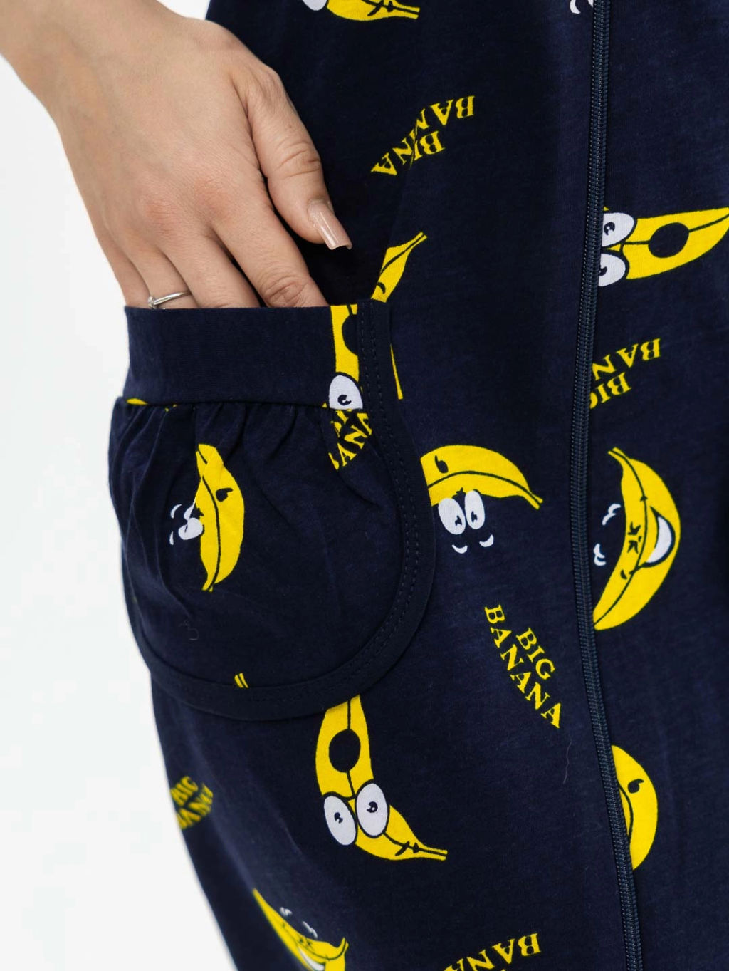 Халат женский, цвет темно-синий желтый