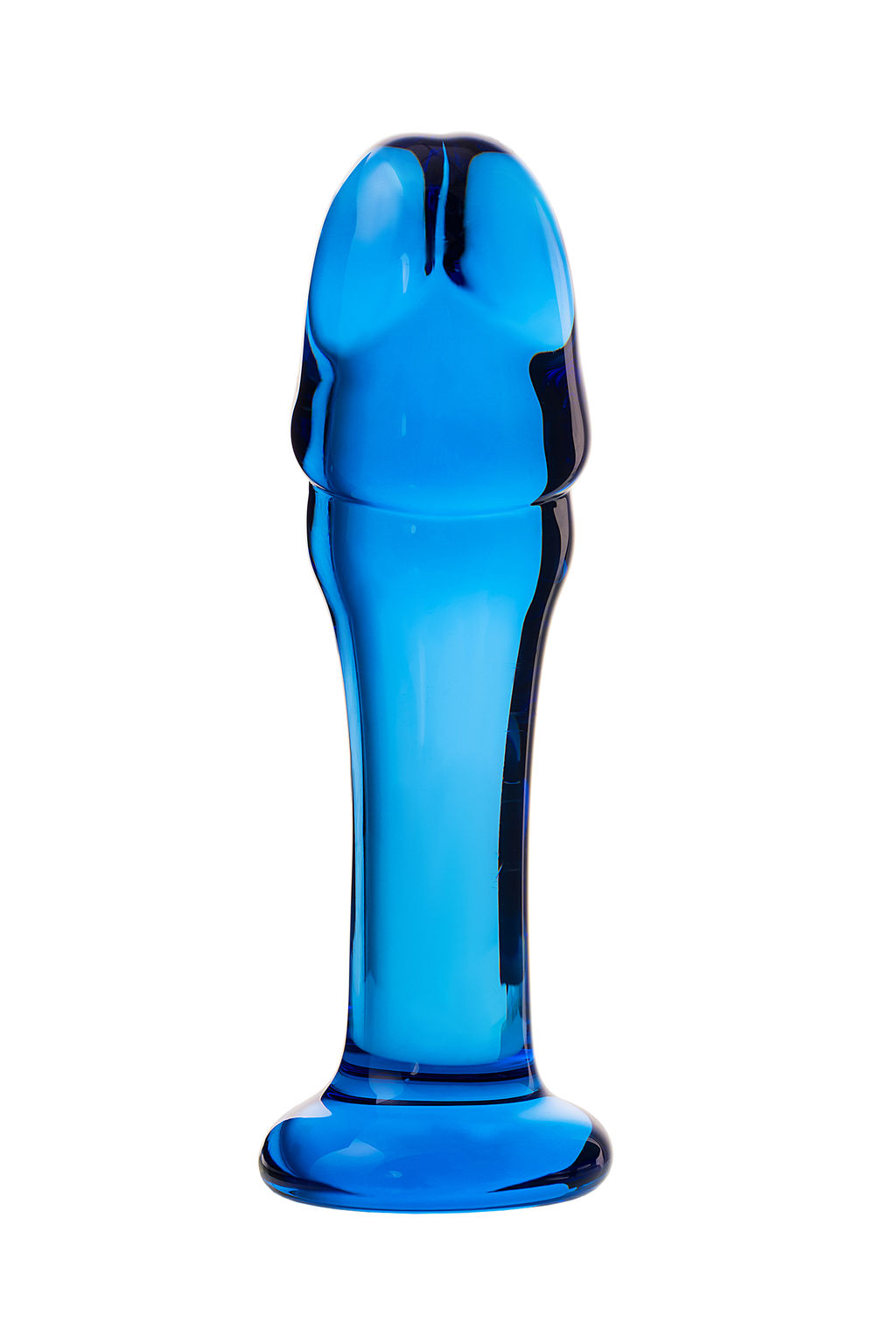 Анальный фаллоимитатор Sexus Glass, стекло, синий, 13 см  фото 3