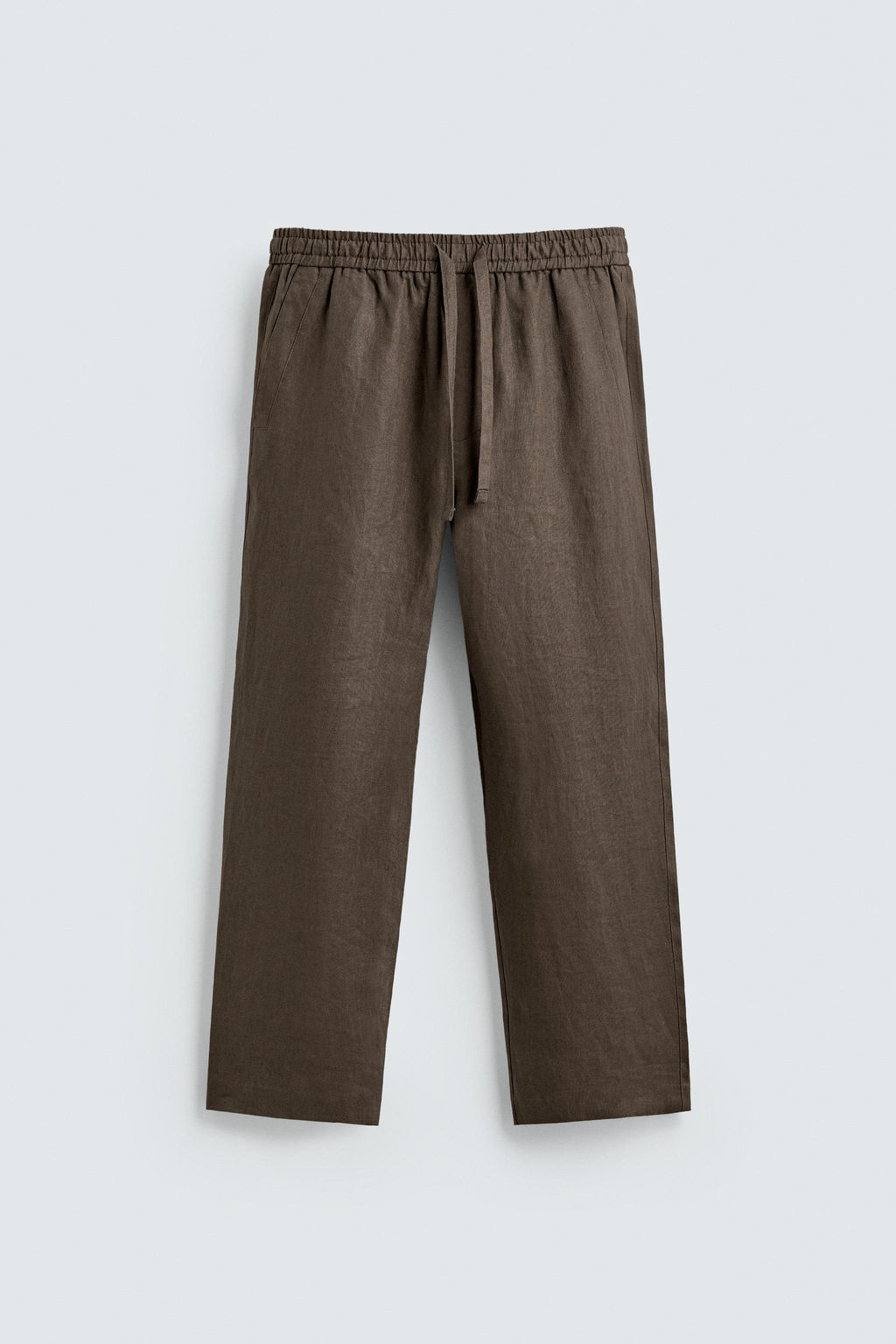 PANTAL?N RELAXED FIT 100% LINO / Marr?n / Topo - Zara фото 7