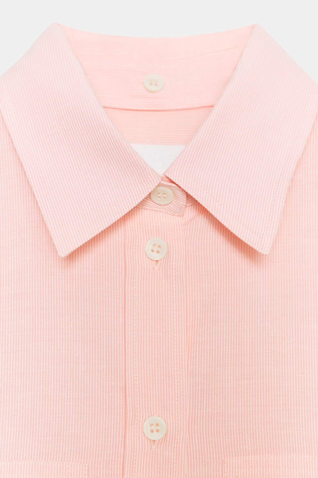 CAMISA RAYAS CUELLO DESMONTABLE ZW COLLECTION / Rosa / Blanco - Zara фото 7