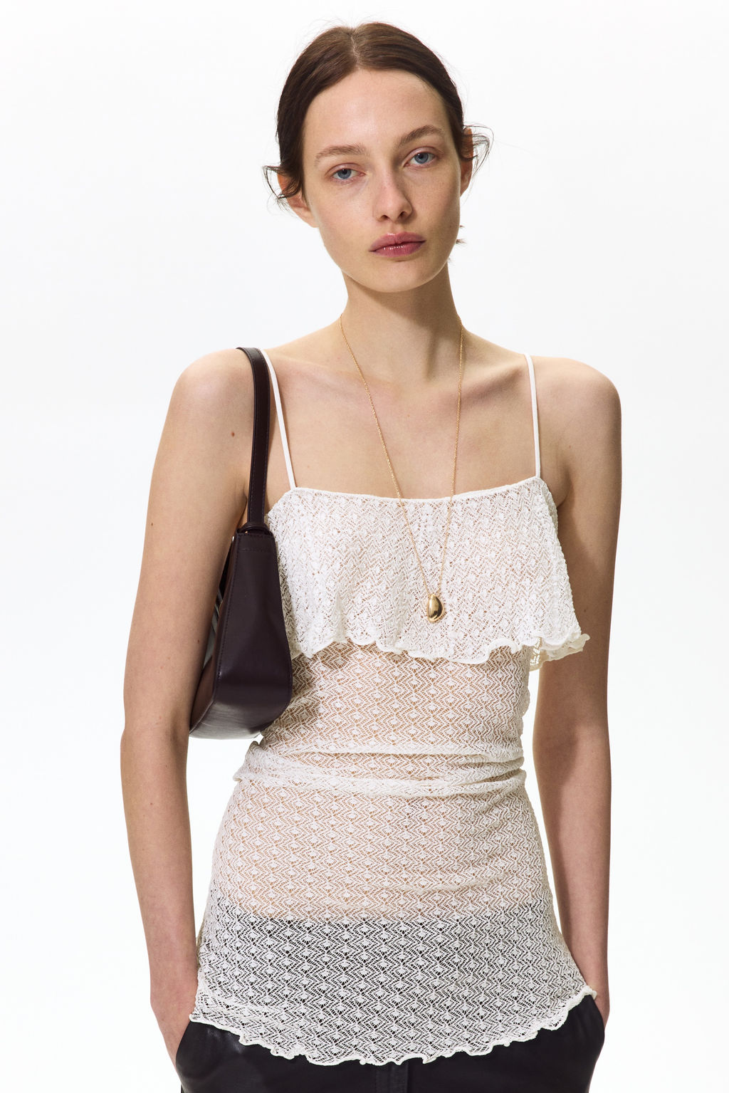 Top en punto pointelle con tirantes espagueti - H&m фото 7