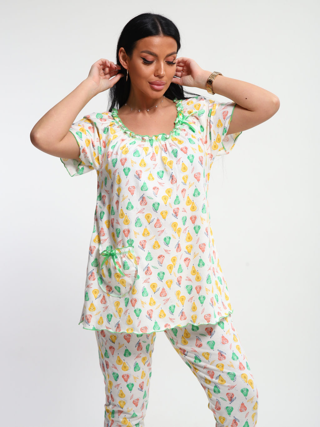 М43 Пижама Мальвина (груши на молочном)