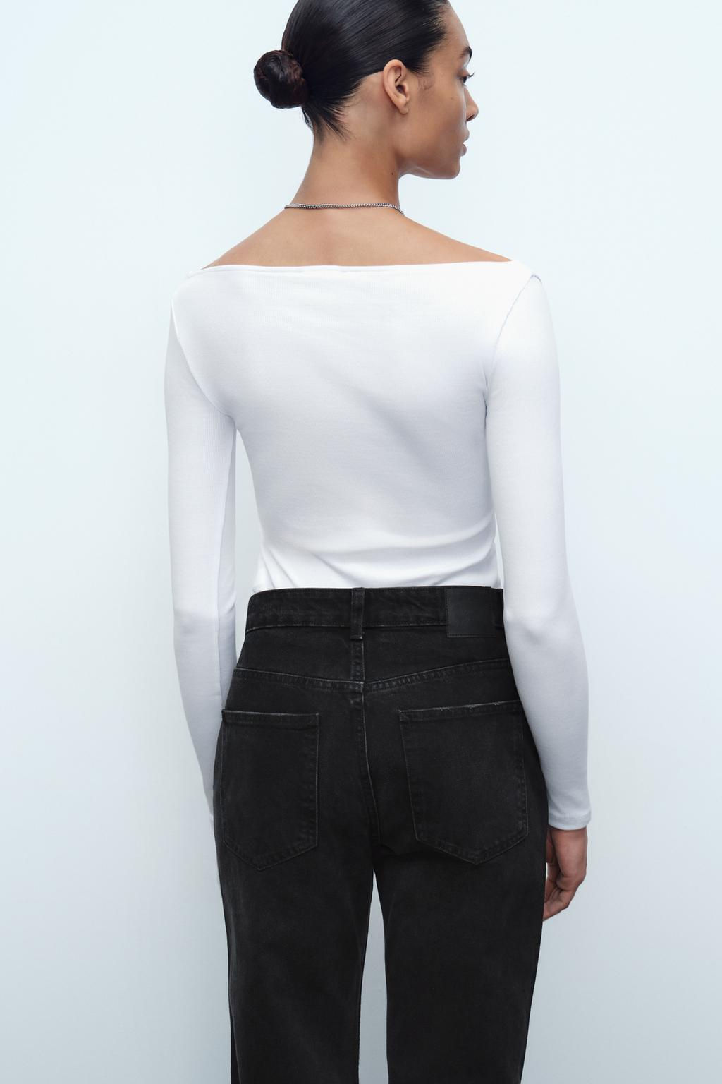 RIBBED LONG SLEEVE T-SHIRT - Zara фото 9