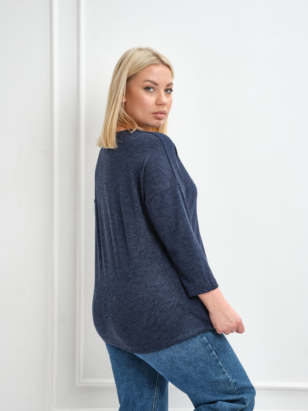 Лонгслив женский Шармэль синий