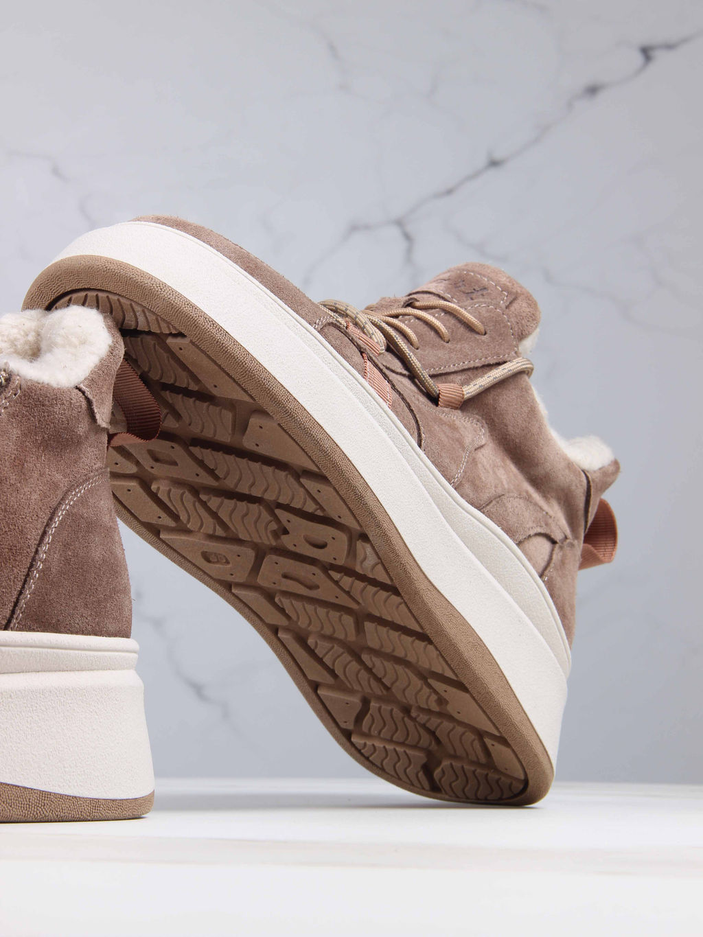 Ботинки 229.windybe. Серо-коричневая замша/Шерсть