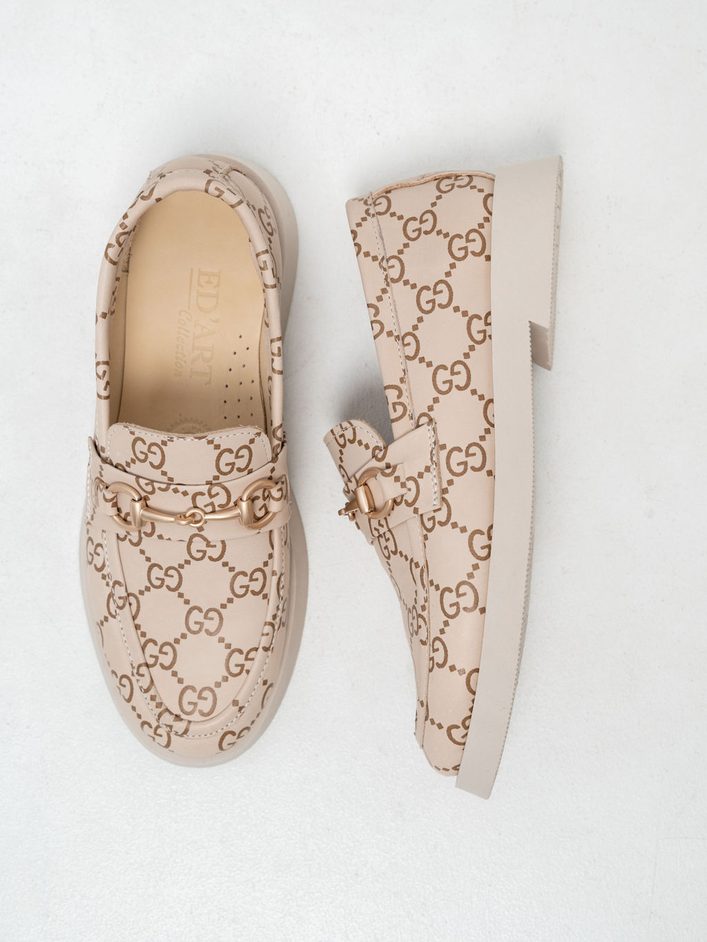 Лоферы туфли 172.1841be.Бежевый гуччи