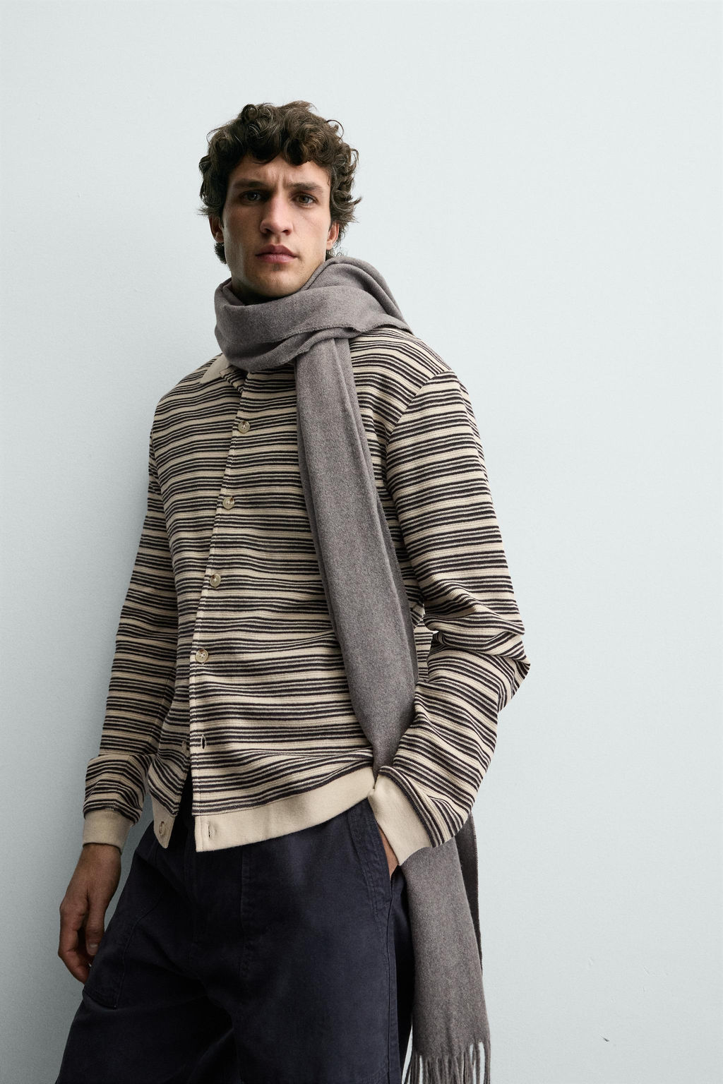 STRIPED TEXTURED JACKET - Zara фото 6