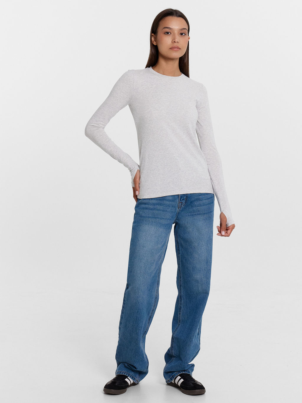 Джемпер женский в меланжево-сером цвете серый меланж 4306-А 122889 - Mark formelle фото 3