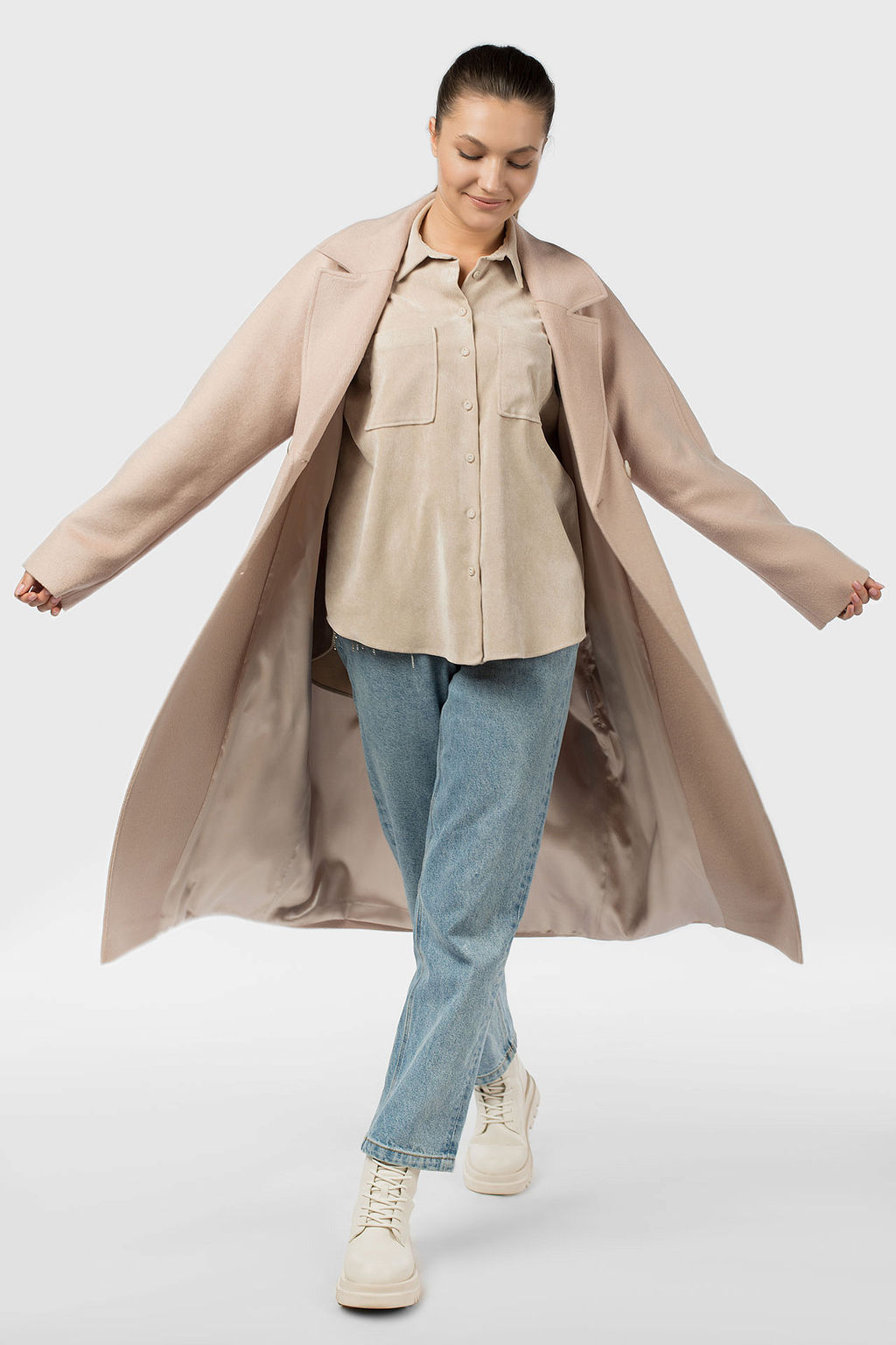 01-11275 Пальто женское демисезонное (пояс)