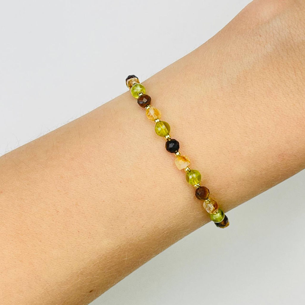 Браслет для Стрельца из Цитрина,Тигрового глаза и Хризолита - Радуга самоцветов фото 2