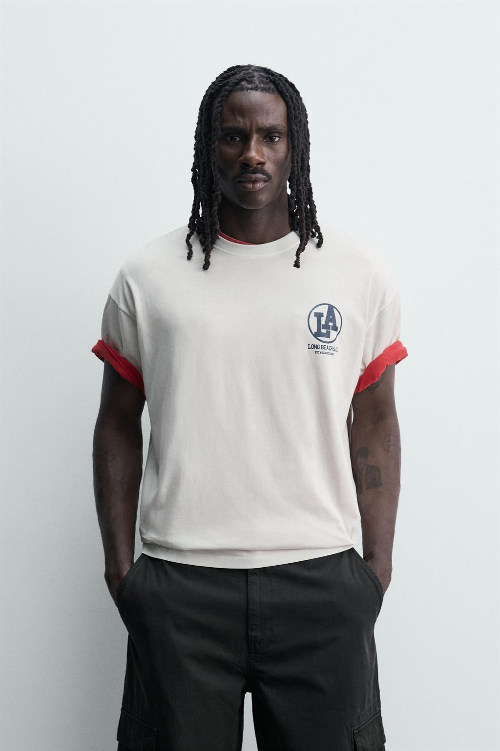 CAMISETA RELAXED FIT ESTAMPADOS LAVADOS / Blanco