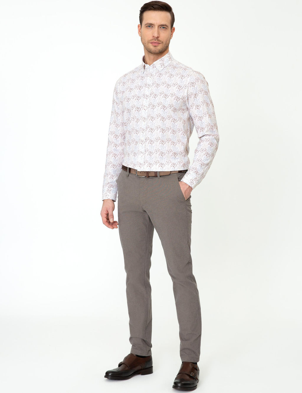Kahverengi Slim Fit Kanvas Pantolon - Cacharel фото 3