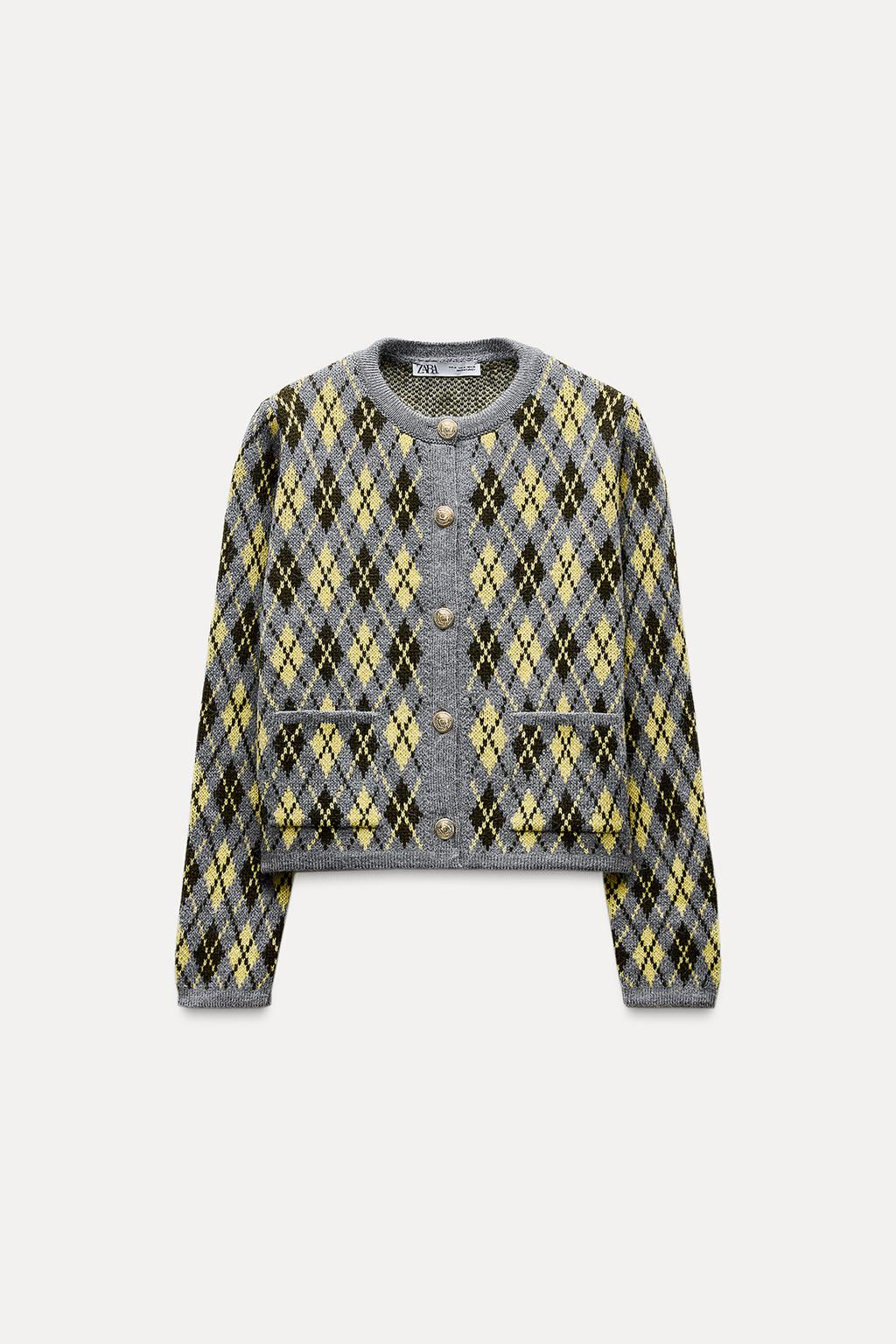ARGYLE KNIT CARDIGAN - Zara фото 6