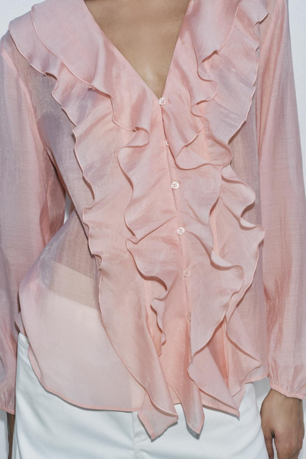 ZW COLLECTION RUFFLED SHIRT - Zara фото 17