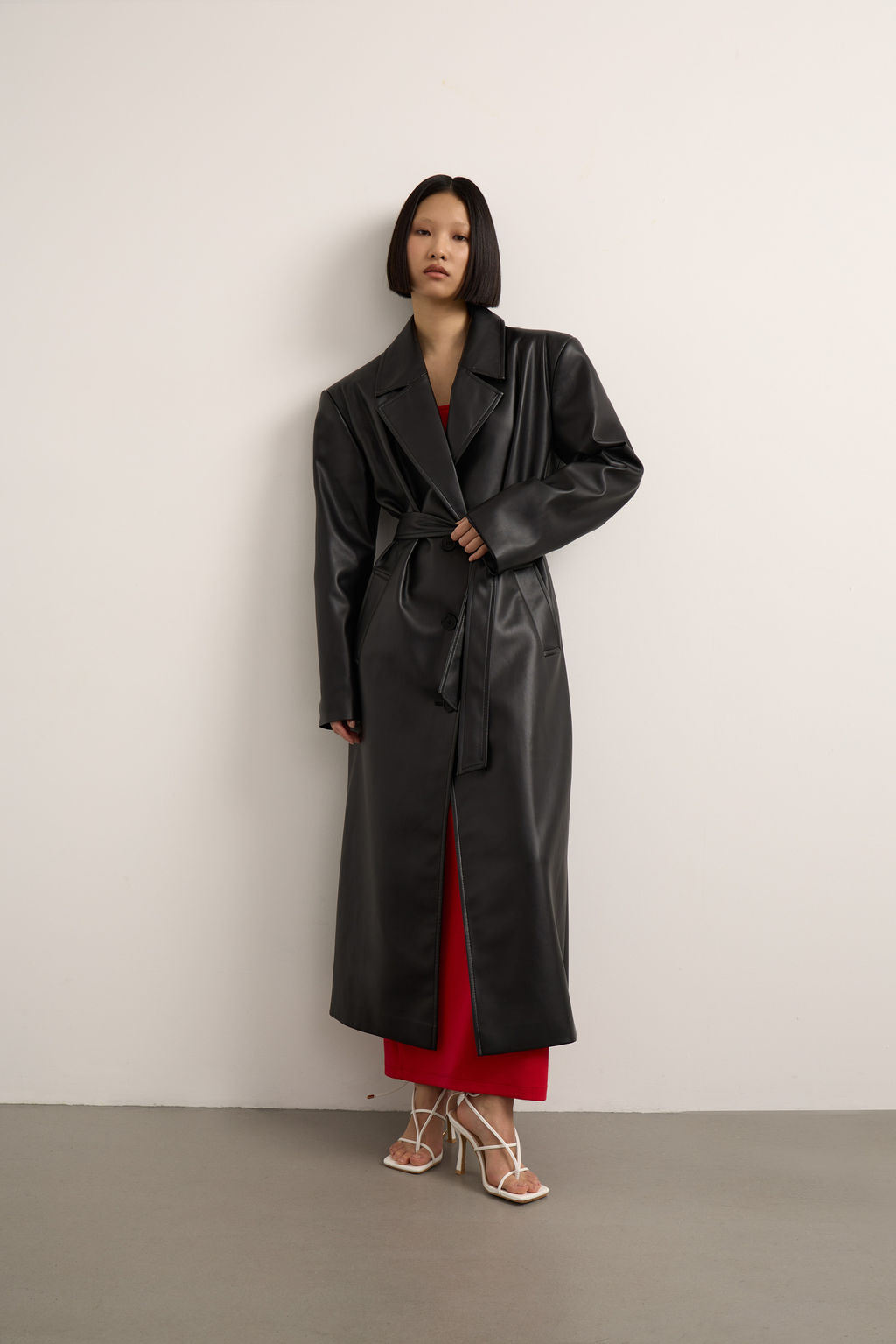 Тренч прямого силуэта из экокожи - Mollis фото 4