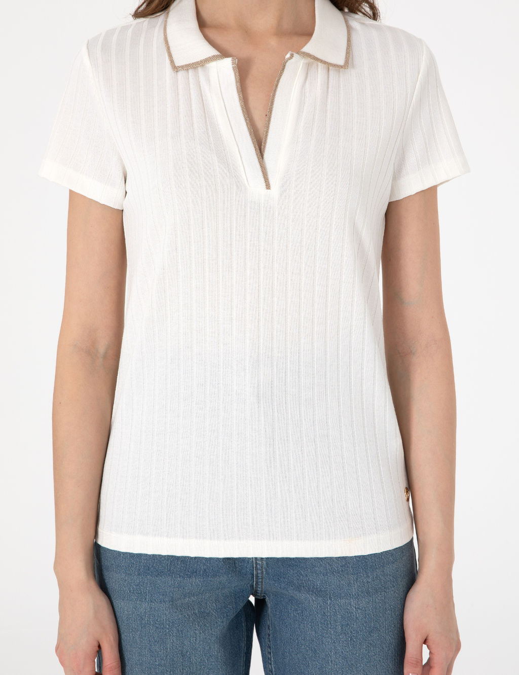 Ekru Slim Fit Basic Ti__rt