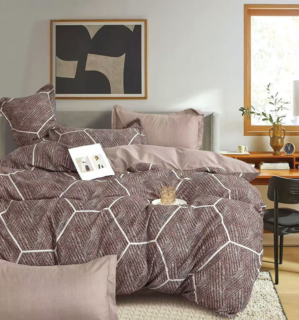 Постельное белье поплин люкс - Соты 1.5 сп. (нав.70х70)