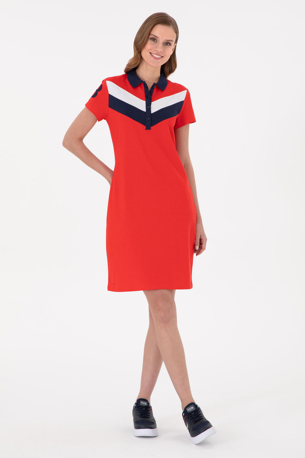 Женское красное трикотажное платье Неожиданная скидка в корзине - U.s. polo assn фото 3