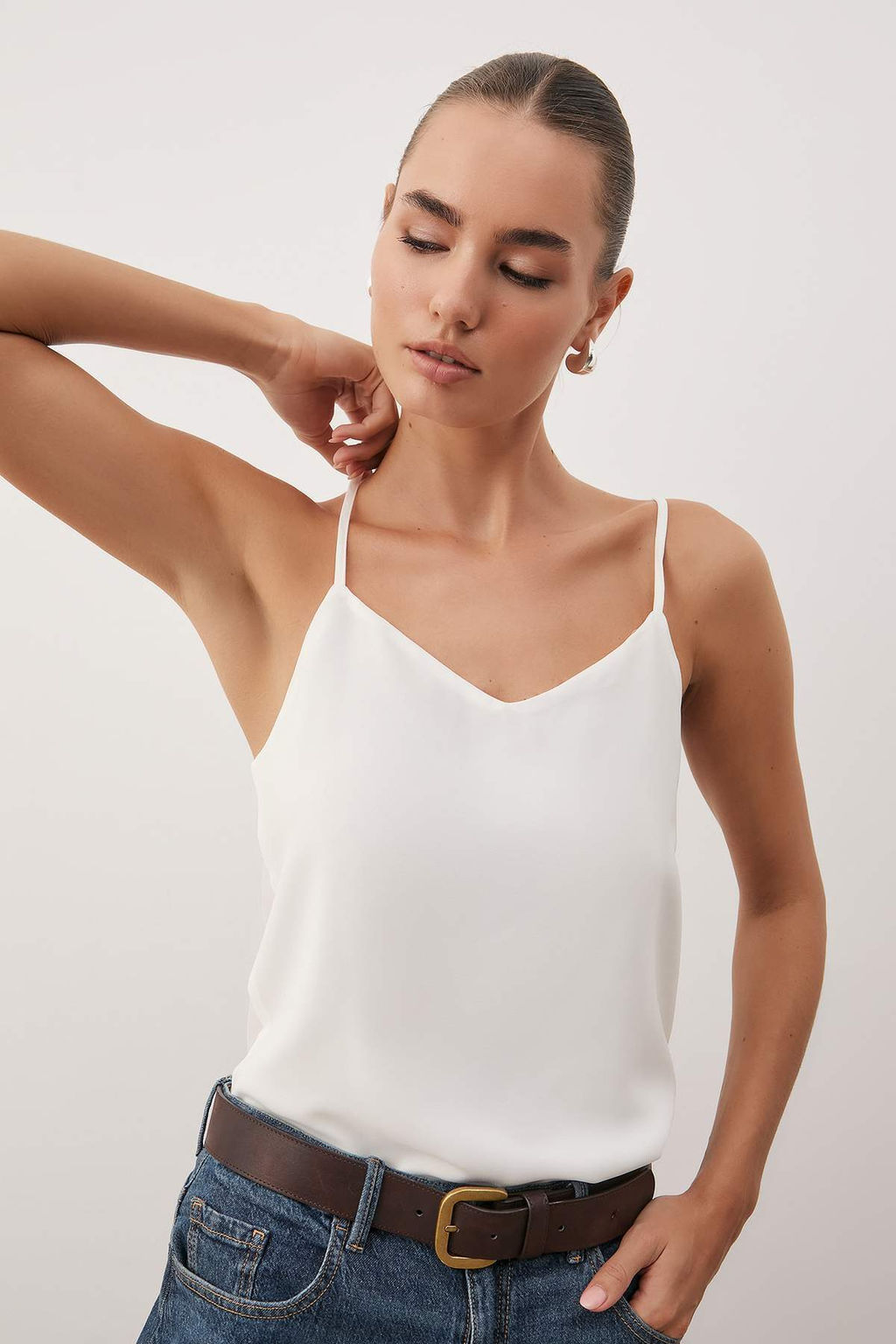 Ekru Basic Ask?l? Dokuma Bluz TWOSS19BB0224