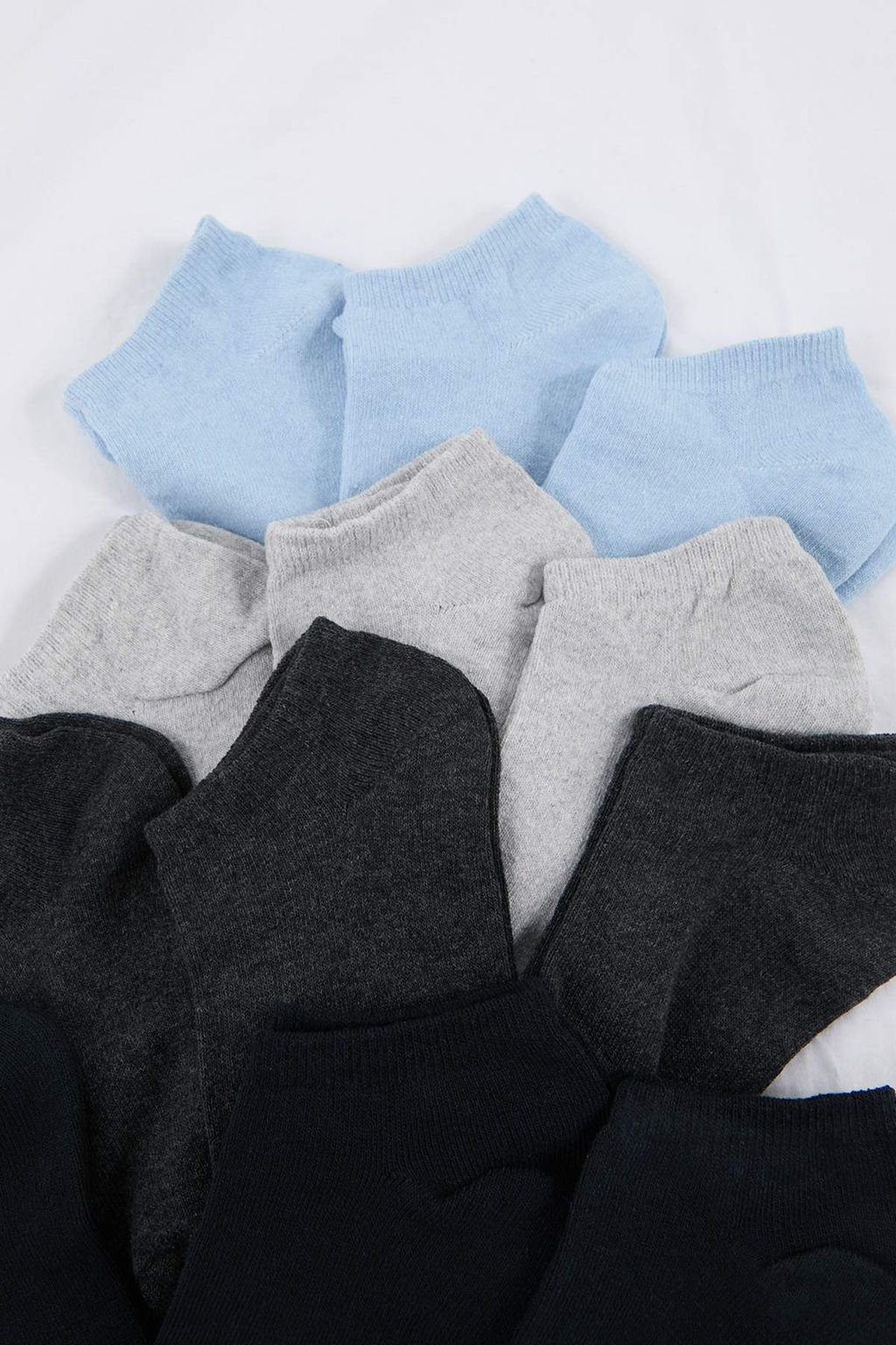 Mavi-Cok Renkli 12li Duz Jakar Orme Corap TEDAW25CO00002