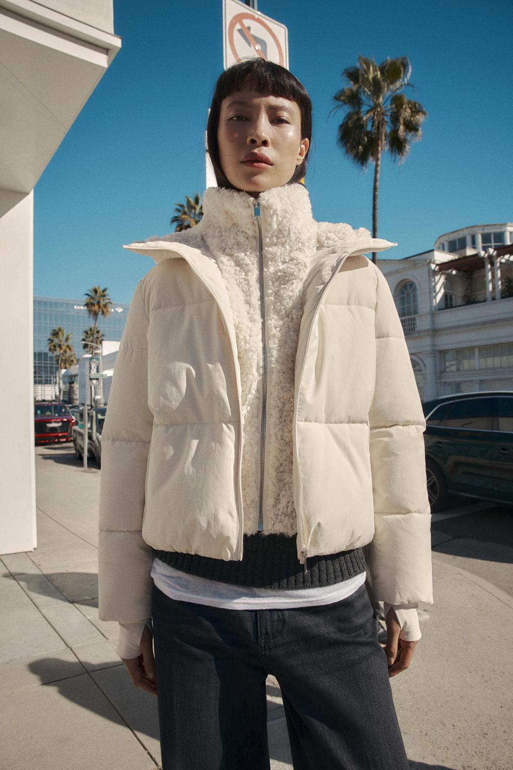 FAUX SHEARLING HOOD WATER-REPELLENT WINDPROOF ANORAK - Zara фото 3