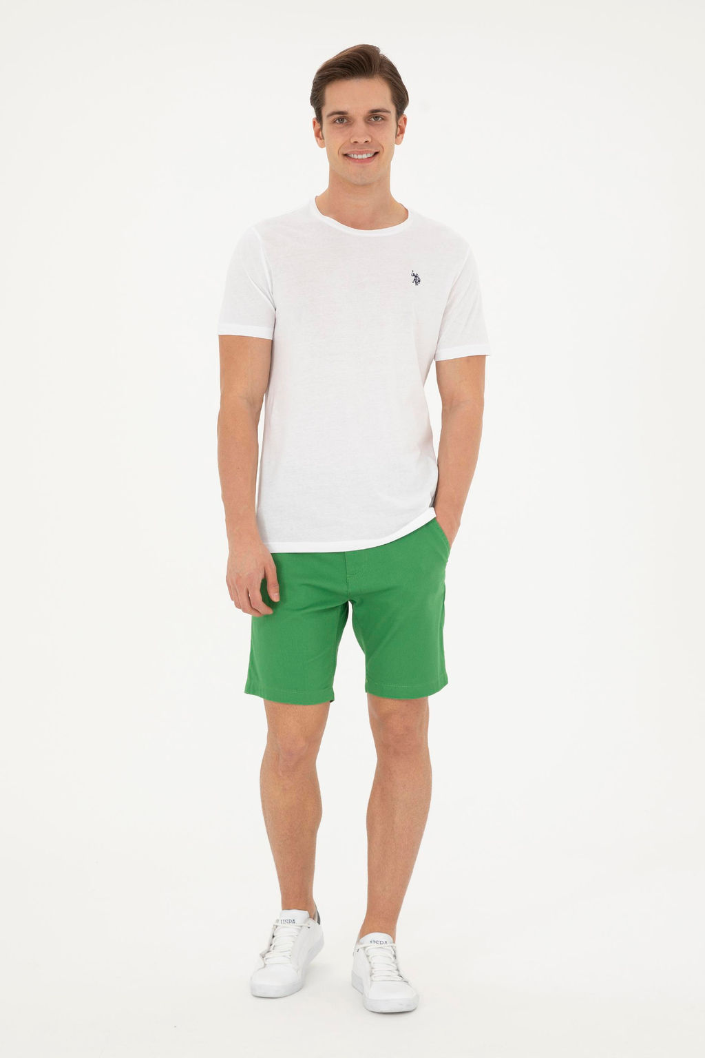 Мужские зеленые тканые шорты - U.s. polo assn фото 3