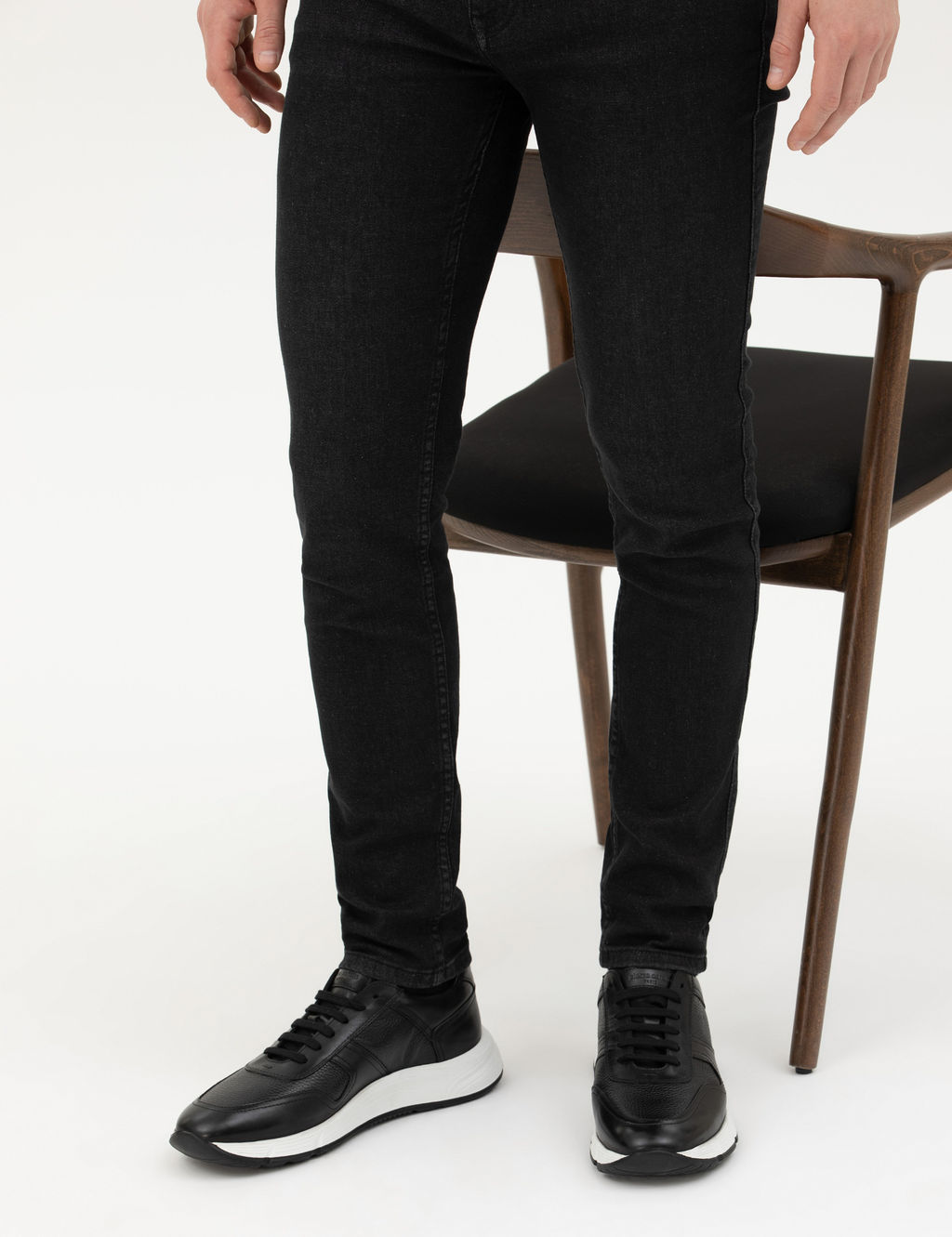 Siyah %100 Deri Sneaker