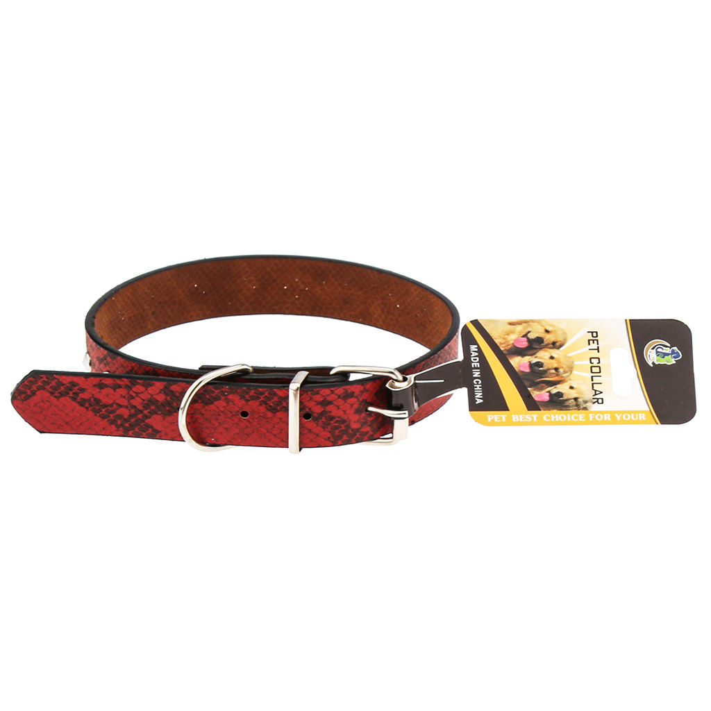 Пэт тойс (Pet toys) Ошейник для собаки Рептилия 2,4х51см, металлическая застежка, под кожу, металл декор, на картоне, цвета в ассортименте: бордовый, синий, черный, черно-белый (Китай) фото 2