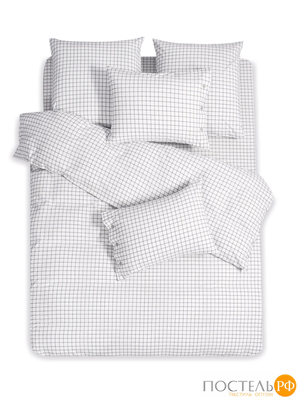 КПБ PRIME PRIVE ВАЛЬБО бел/черн (клетка)  фото 6