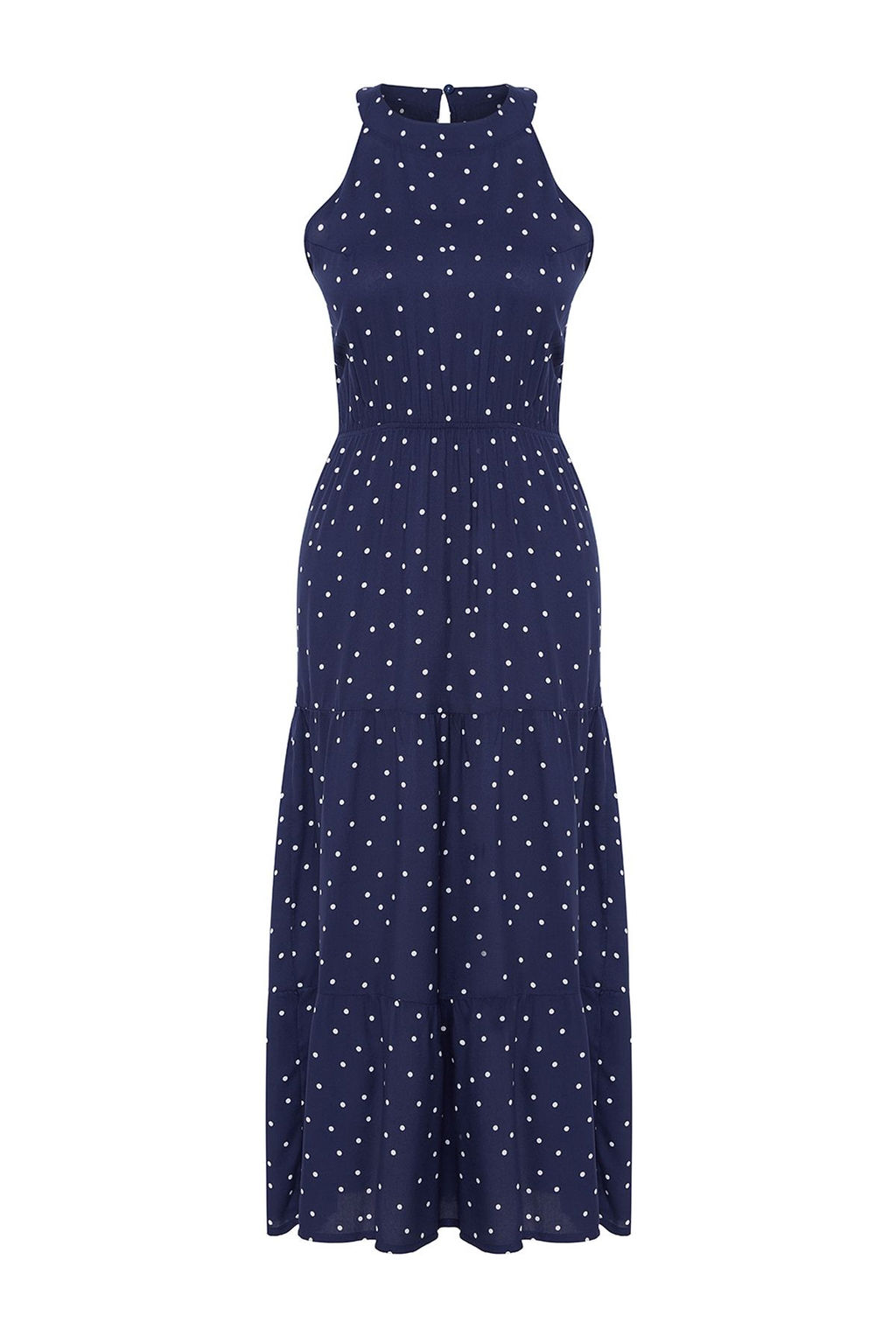 Siyah Soyut Desenli A Kesim Halter Yaka Maxi Dokuma Elbise TWOSS24EL01025 - Trendyolmilla фото 13