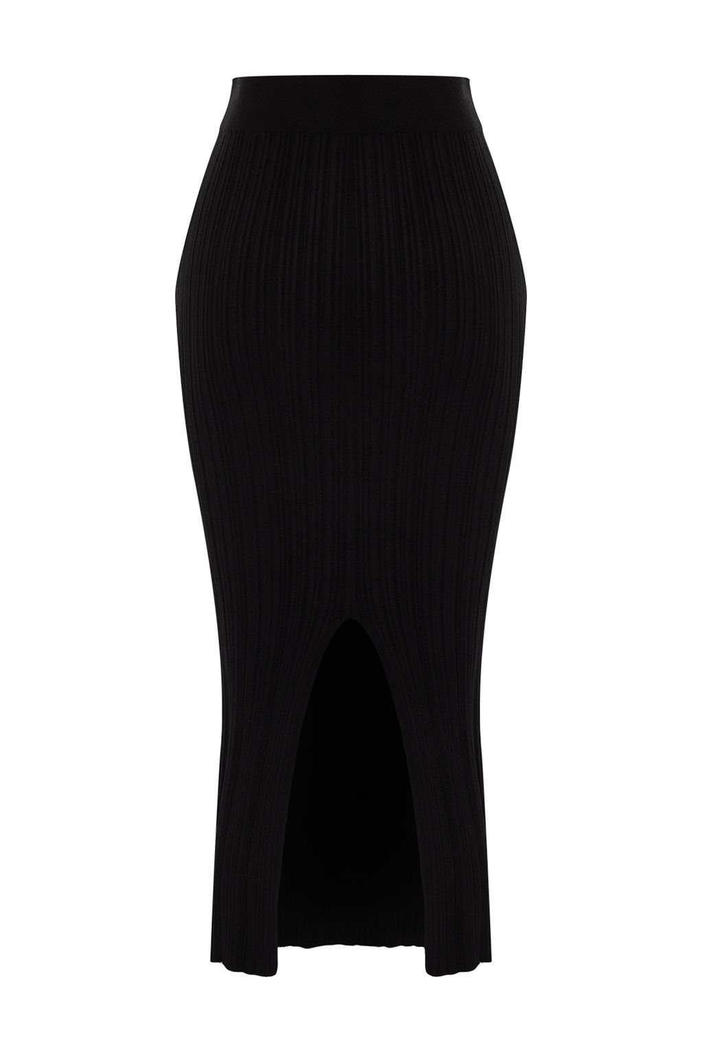 Siyah Midi Triko Premium Iplik/ Ozel Iplik Etek TWOSS24ET00042
