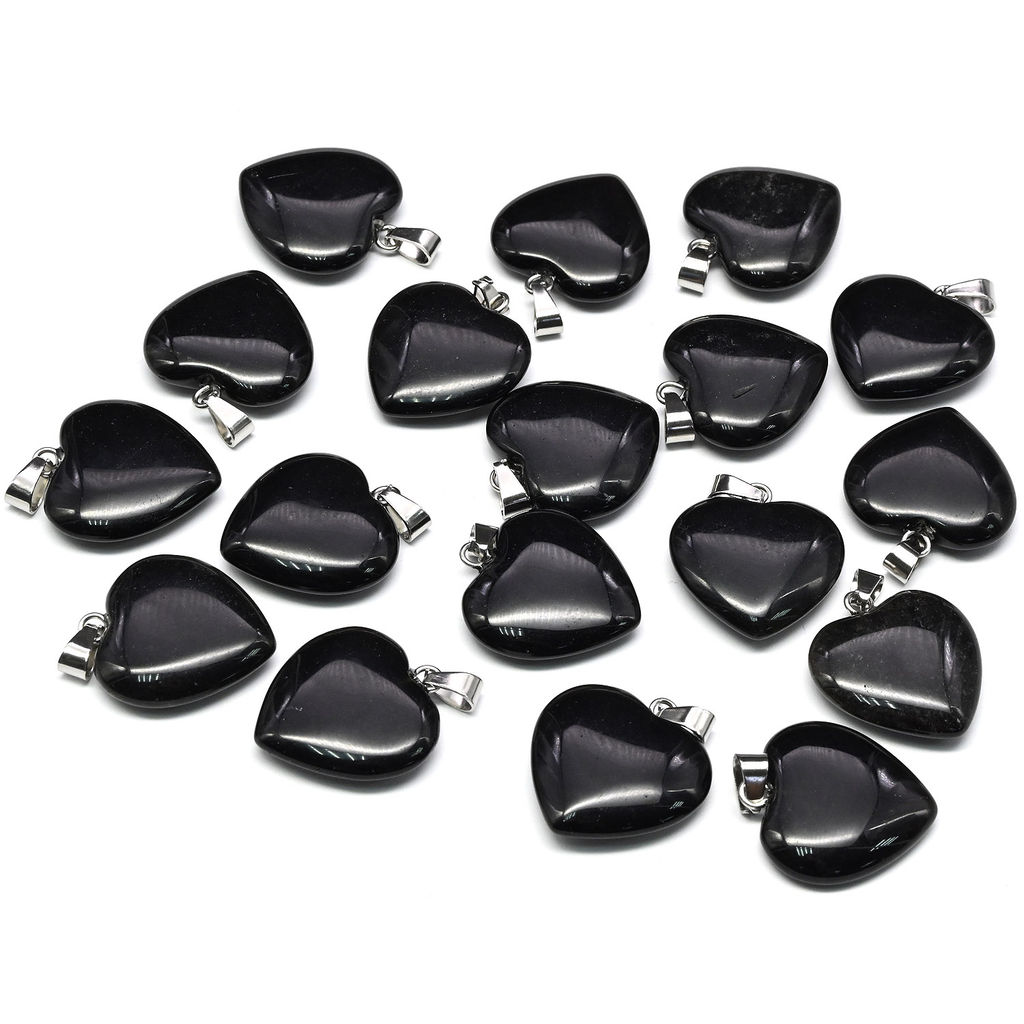 Кулон сердце из обсидиана 20*20мм