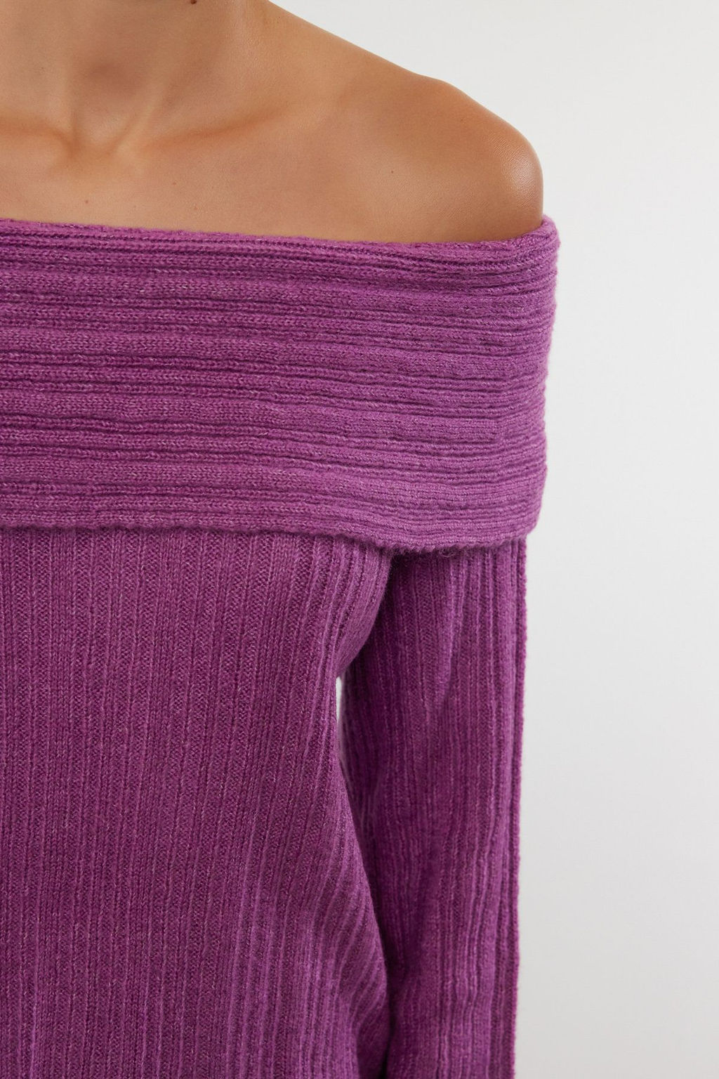 Ekru Yumusak Dokulu Carmen Yaka Triko Kazak TWOAW25KZ00076 - Trendyolmilla фото 18