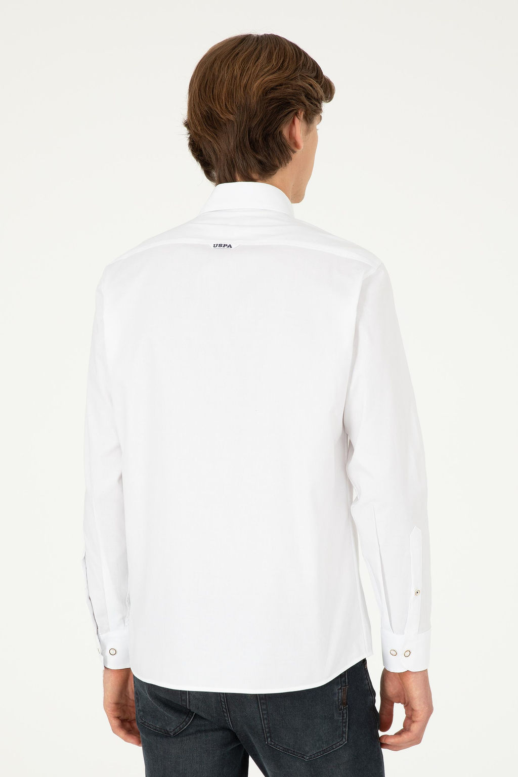 Мужская белая базовая рубашка с длинным рукавом Неожиданная скидка в корзине - U.s. polo assn фото 5