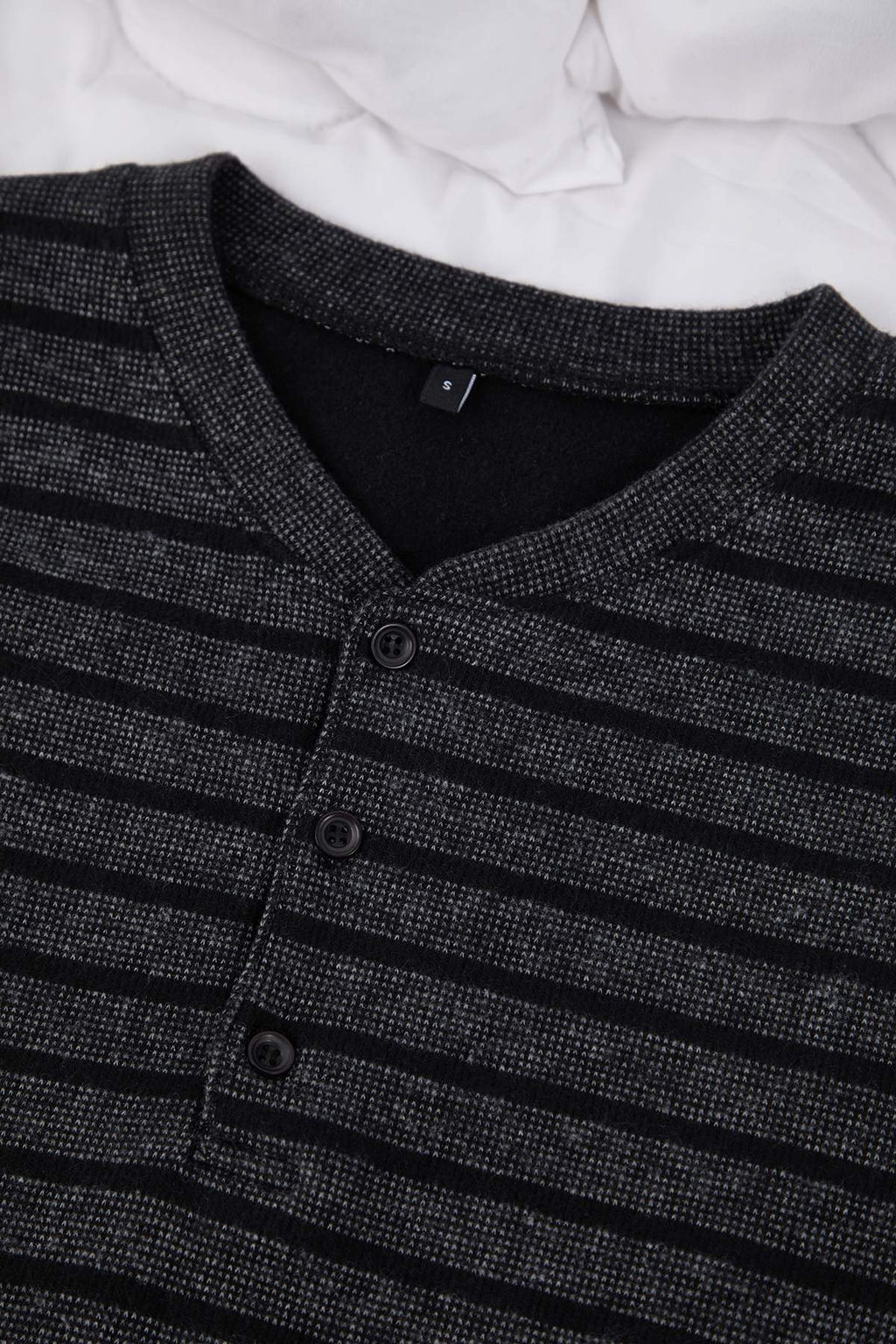 Fume Regular Kal?p Dokulu Cizgili Dugmeli Yaka Orme Pijama Tak?m? TMNAW26PT00042