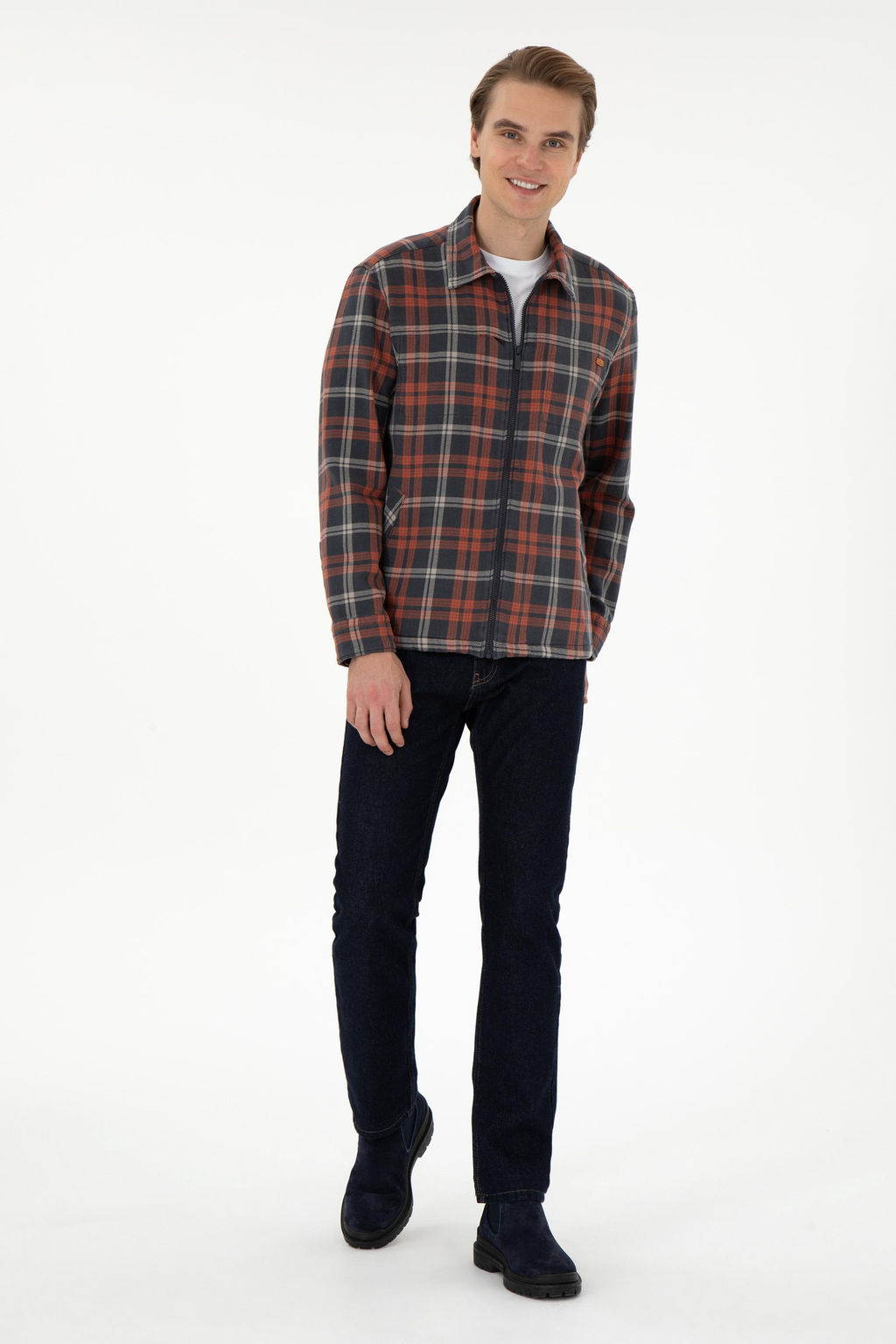 Мужская рубашка с длинным рукавом кирпичного цвета Неожиданная скидка в корзине - U.s. polo assn фото 4