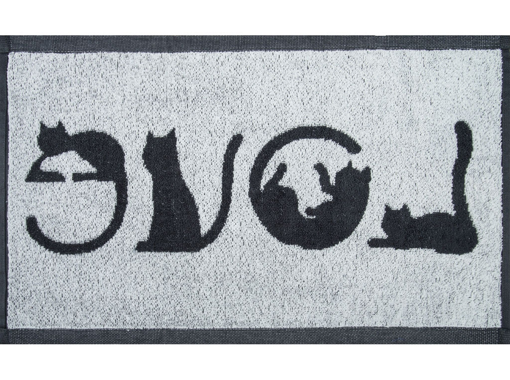 Полотенце махровое 1с105.413ж1 LOVE-кот(антрацит) 50х30 см