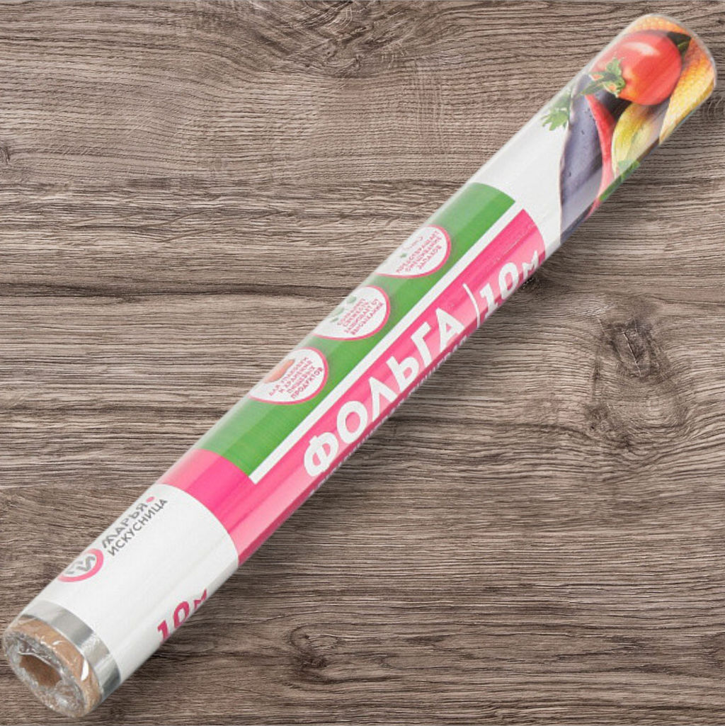 Фольга пищевая алюминий 29-30см*10м (279294) /DANIKS/