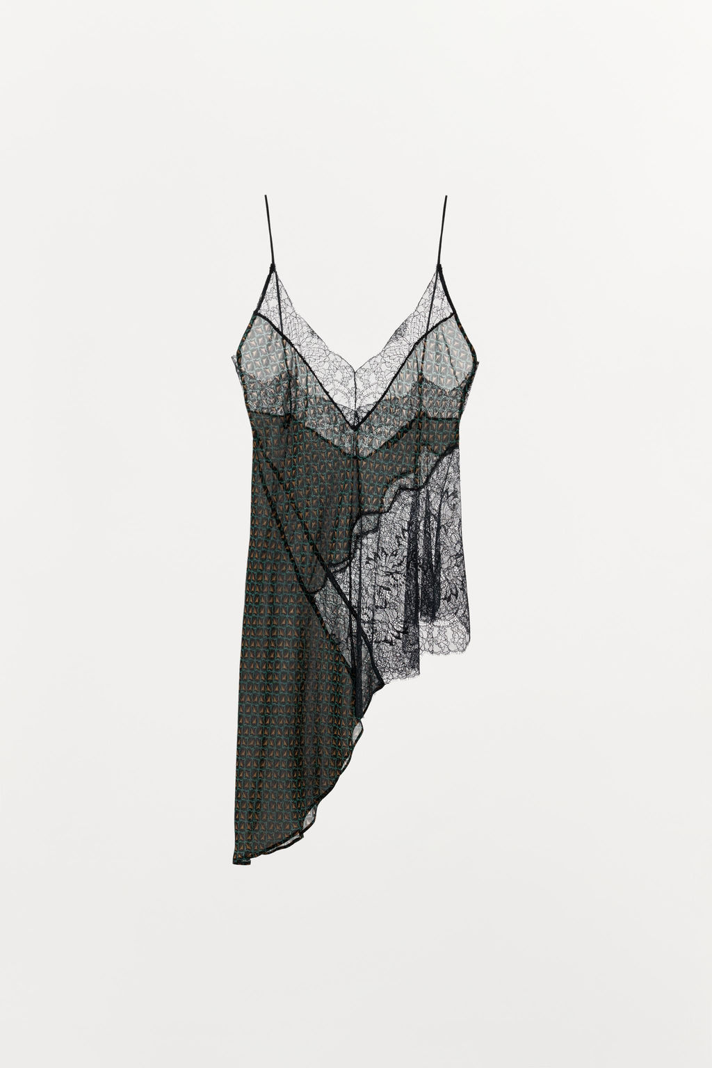 ASYMMETRIC 100% VISCOSE PRINTED LACE TOP - Zara фото 14