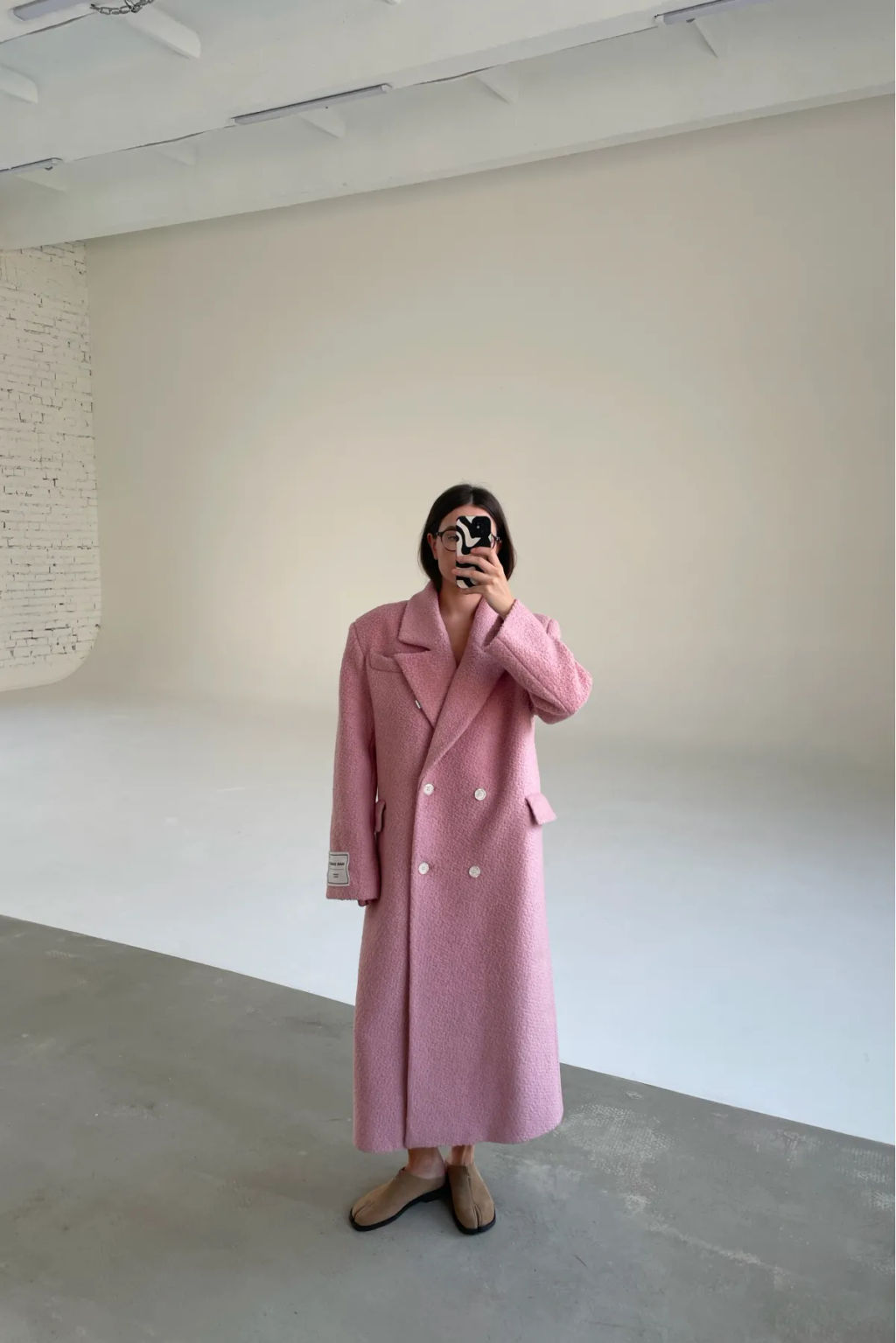 Пальто-макси из вареной шерсти Конфетно-розовый - Erist store фото 4