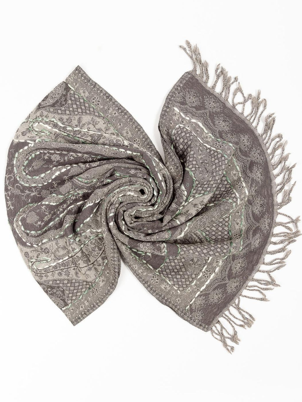 Палантин с вышивкой (шерсть вареная) в ассортименте № Тк906/74