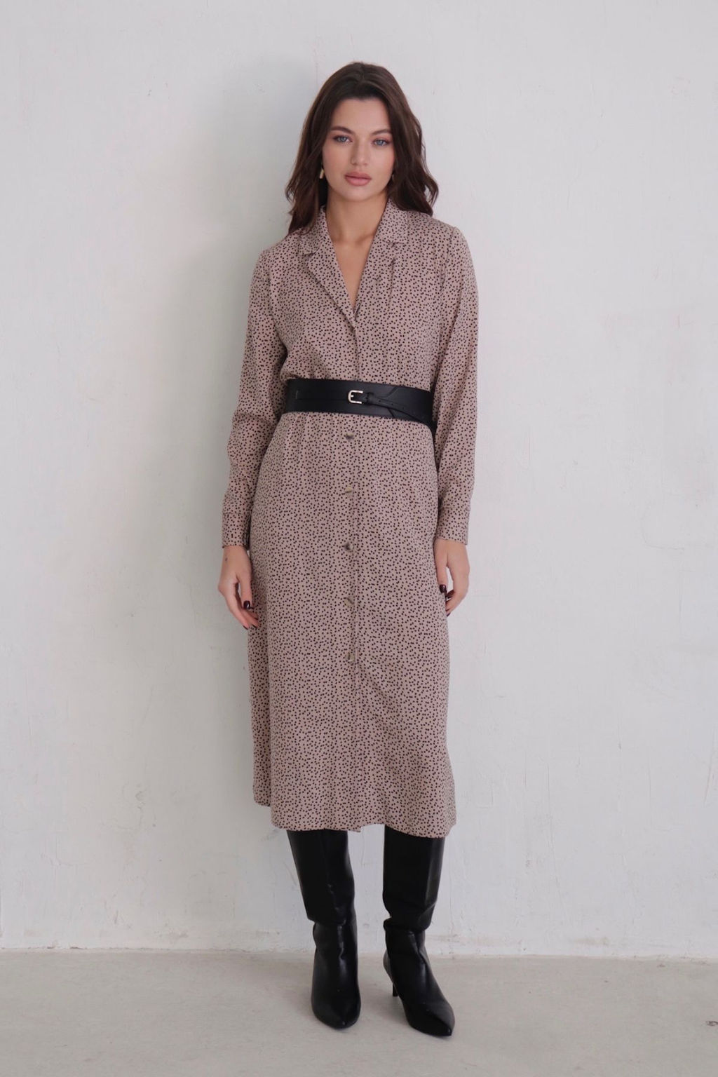 Платье-рубашка с английским воротником принт - Martichelli фото 191