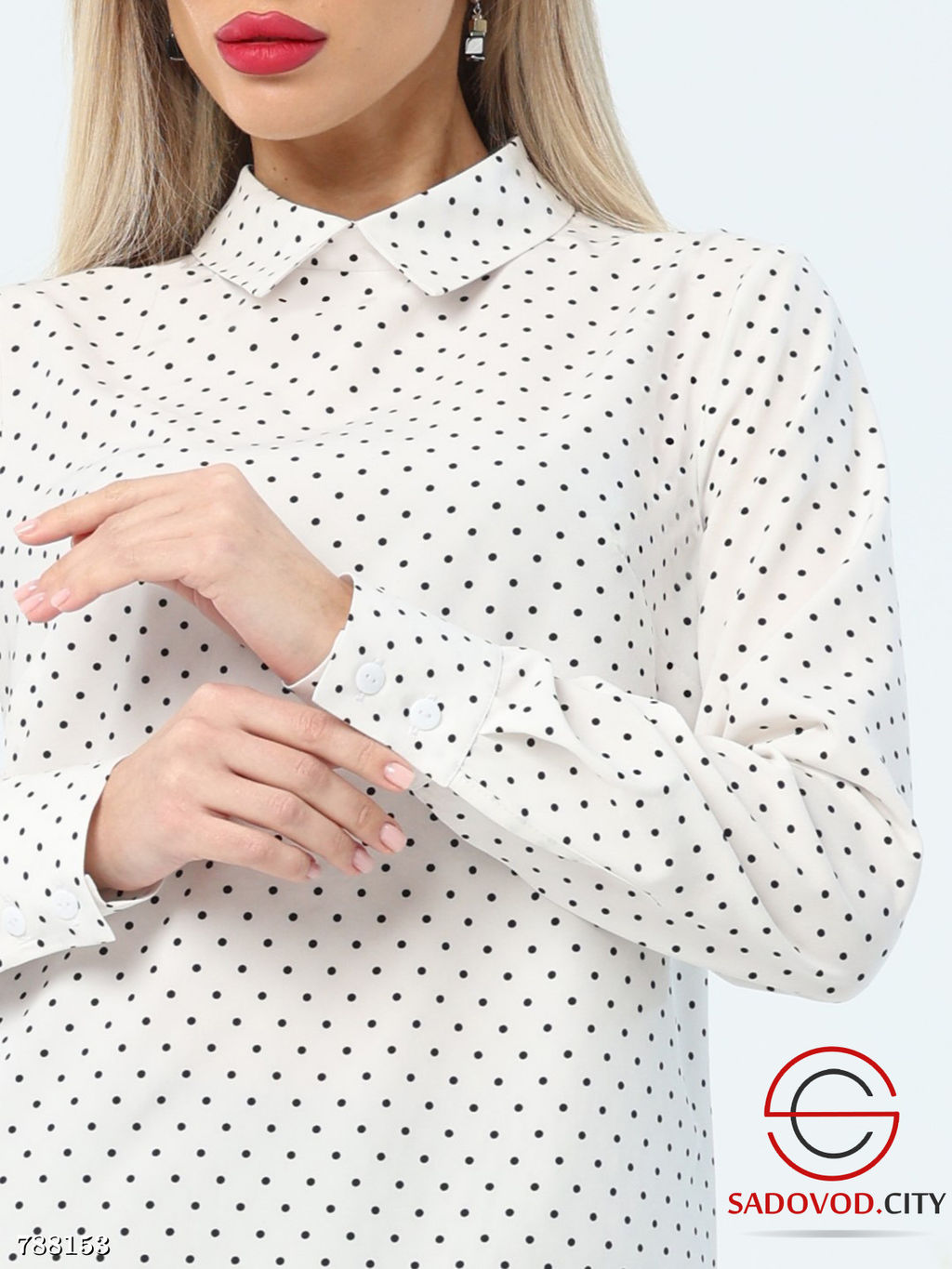 Блузка в горошек классическая - Bruno фото 3